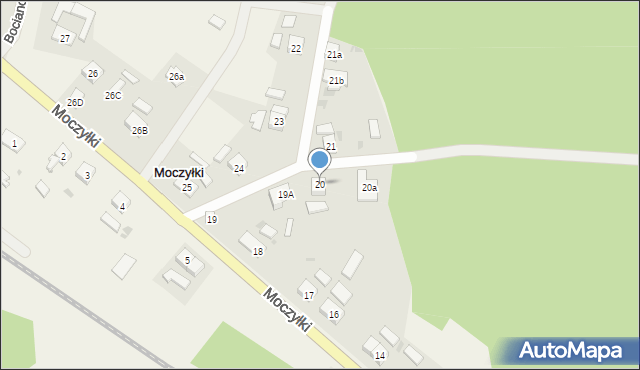 Moczyłki, Moczyłki, 20, mapa Moczyłki