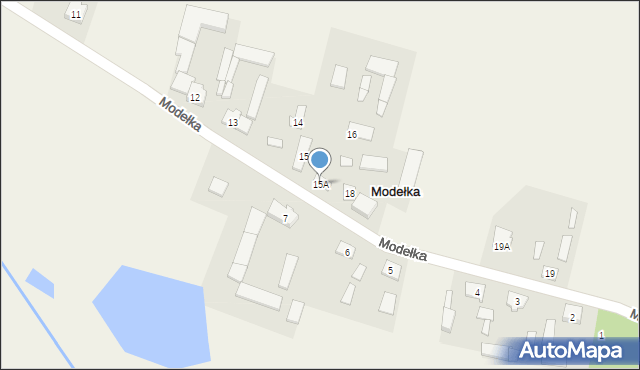 Modełka, Modełka, 15A, mapa Modełka