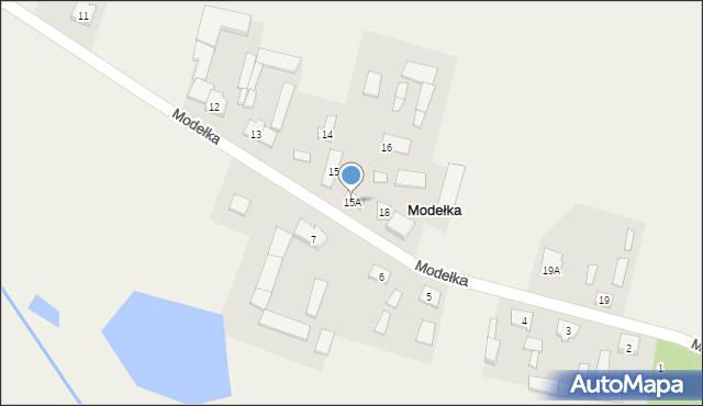 Modełka, Modełka, 15A, mapa Modełka