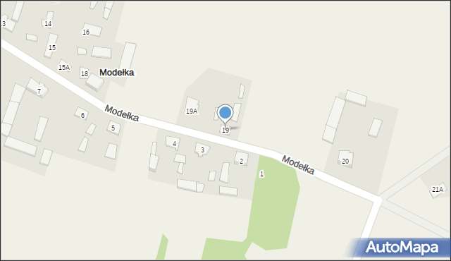 Modełka, Modełka, 19, mapa Modełka