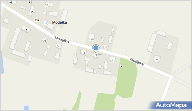 Modełka, Modełka, 3, mapa Modełka