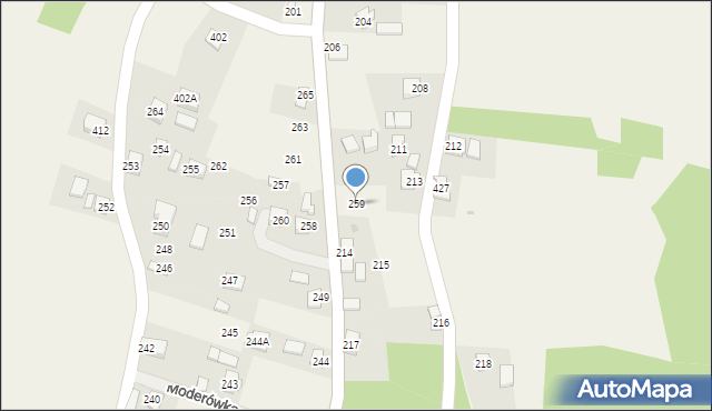Moderówka, Moderówka, 259, mapa Moderówka