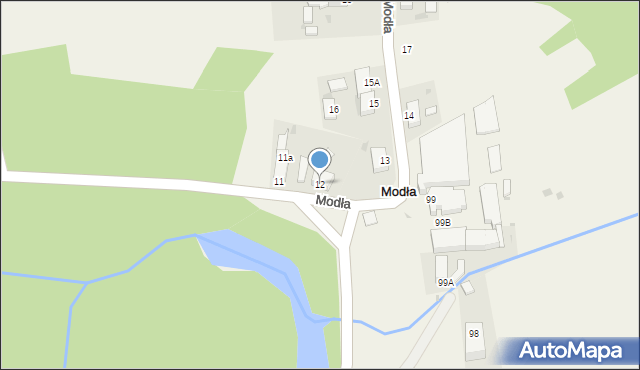 Modła, Modła, 12, mapa Modła