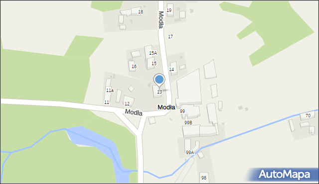 Modła, Modła, 13, mapa Modła