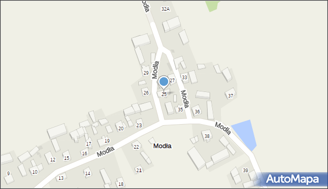 Modła, Modła, 25, mapa Modła