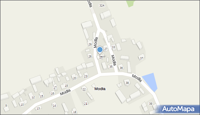 Modła, Modła, 25a, mapa Modła