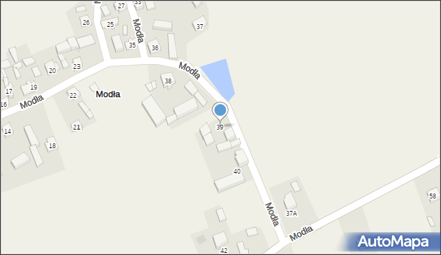 Modła, Modła, 39, mapa Modła