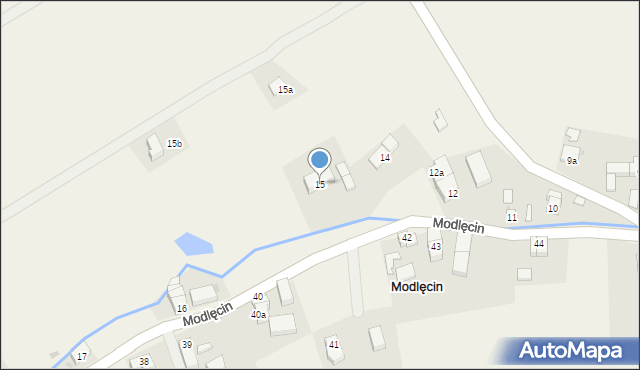 Modlęcin, Modlęcin, 15, mapa Modlęcin