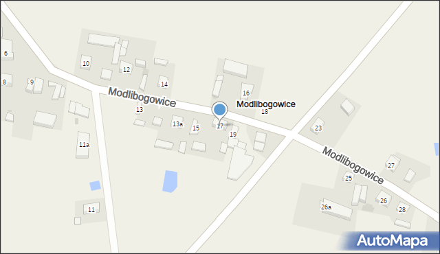 Modlibogowice, Modlibogowice, 17, mapa Modlibogowice