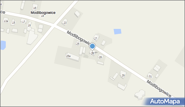Modlibogowice, Modlibogowice, 26, mapa Modlibogowice