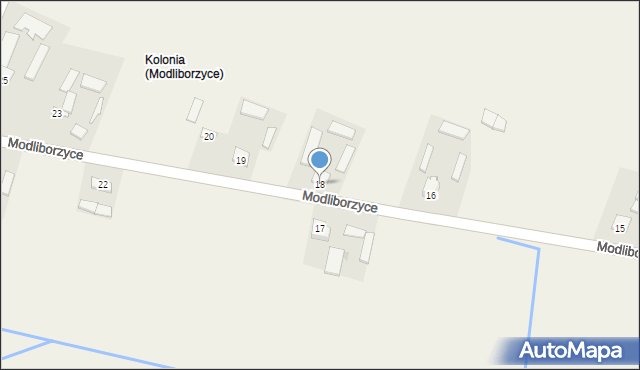 Modliborzyce, Modliborzyce, 18, mapa Modliborzyce