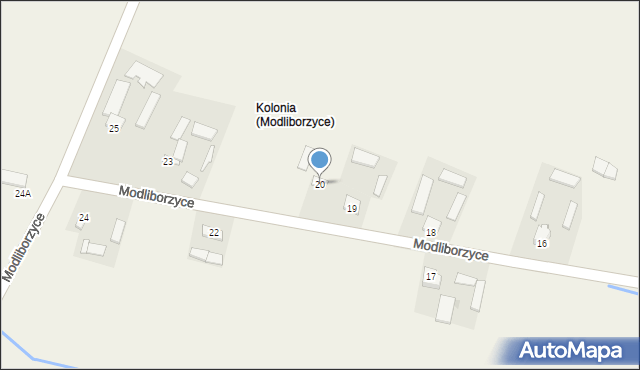 Modliborzyce, Modliborzyce, 20, mapa Modliborzyce