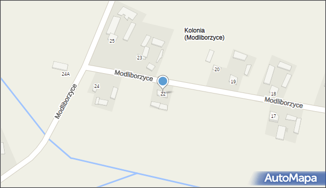 Modliborzyce, Modliborzyce, 22, mapa Modliborzyce