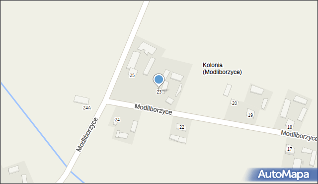 Modliborzyce, Modliborzyce, 23, mapa Modliborzyce