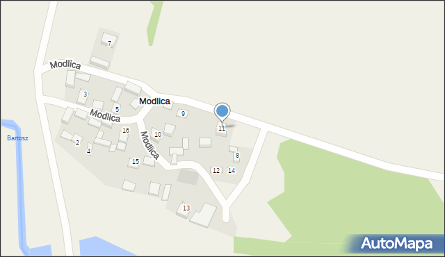 Modlica, Modlica, 11, mapa Modlica