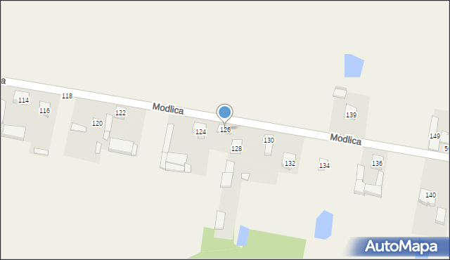 Modlica, Modlica, 126, mapa Modlica