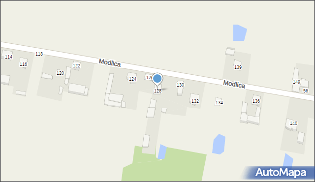 Modlica, Modlica, 128, mapa Modlica