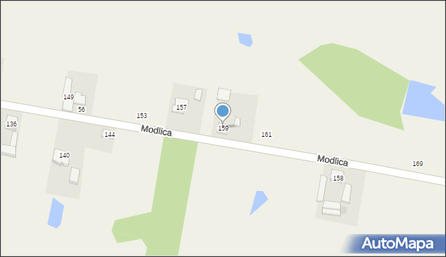 Modlica, Modlica, 159, mapa Modlica