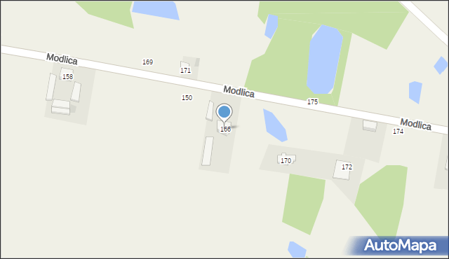 Modlica, Modlica, 166, mapa Modlica