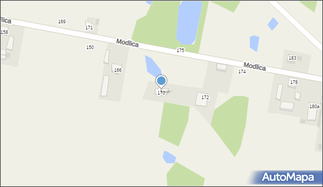 Modlica, Modlica, 170, mapa Modlica