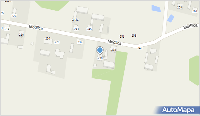 Modlica, Modlica, 236, mapa Modlica