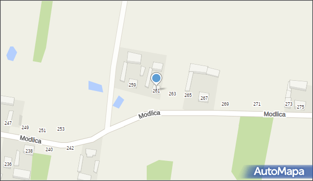 Modlica, Modlica, 261, mapa Modlica