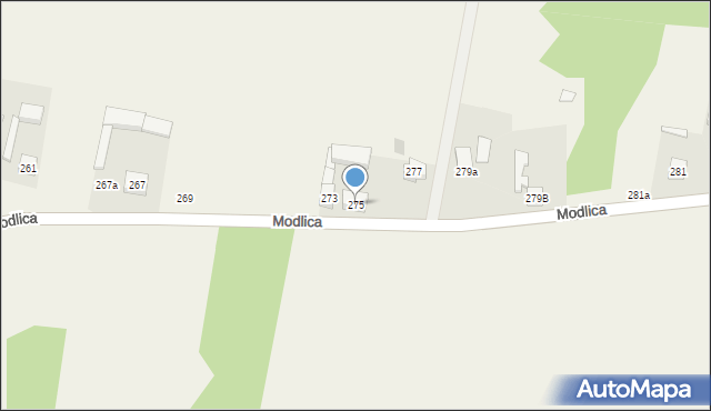 Modlica, Modlica, 275, mapa Modlica