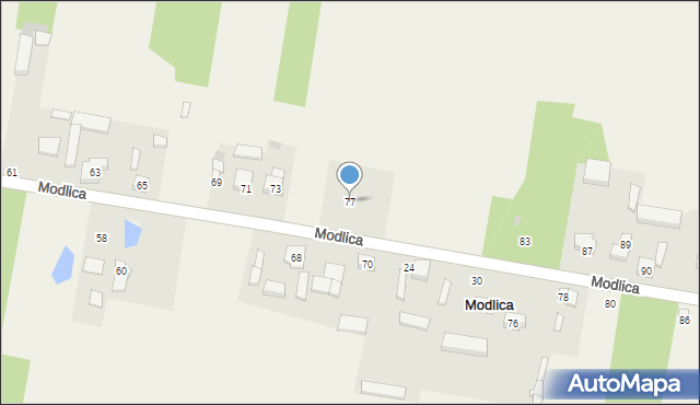 Modlica, Modlica, 77, mapa Modlica