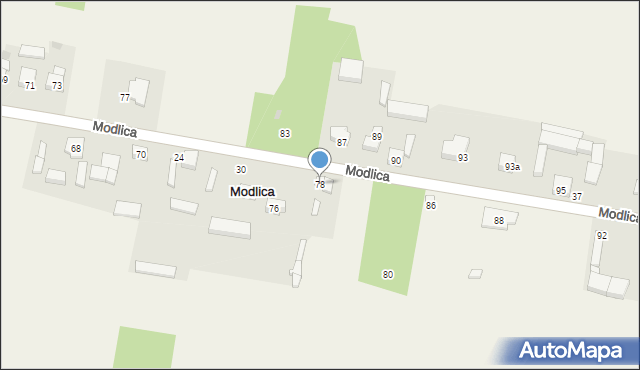 Modlica, Modlica, 78, mapa Modlica