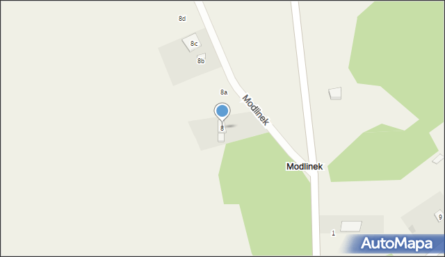 Modlinek, Modlinek, 8, mapa Modlinek