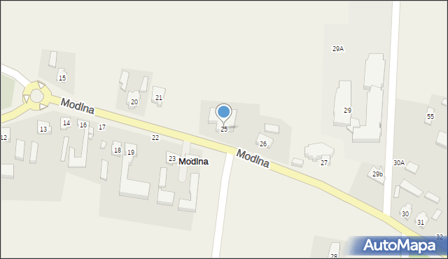 Modlna, Modlna, 25, mapa Modlna