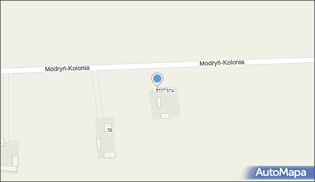 Modryń, Modryń, 57, mapa Modryń