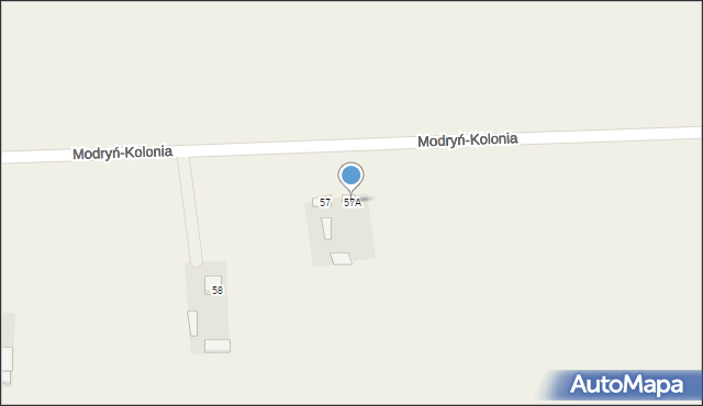 Modryń, Modryń, 57A, mapa Modryń