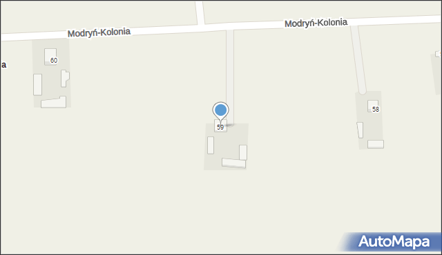 Modryń, Modryń, 59, mapa Modryń