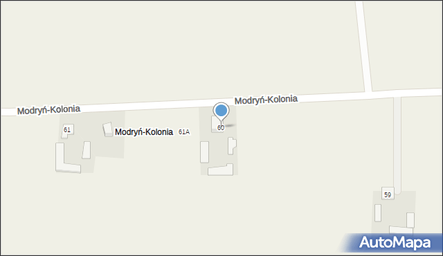 Modryń, Modryń, 60, mapa Modryń