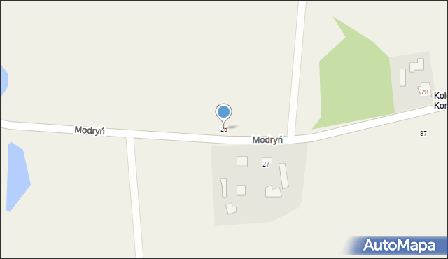 Modryń-Kolonia, Modryń-Kolonia, 26, mapa Modryń-Kolonia