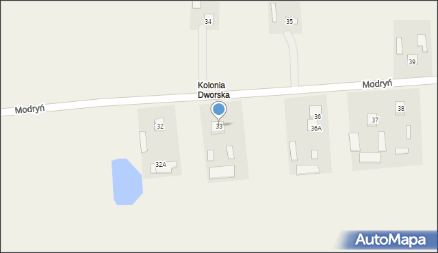 Modryń-Kolonia, Modryń-Kolonia, 33, mapa Modryń-Kolonia