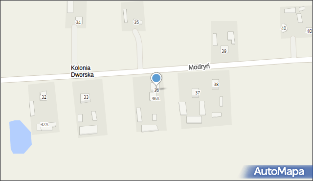 Modryń-Kolonia, Modryń-Kolonia, 36, mapa Modryń-Kolonia