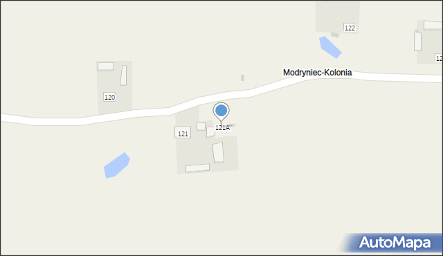 Modryniec, Modryniec, 121A, mapa Modryniec