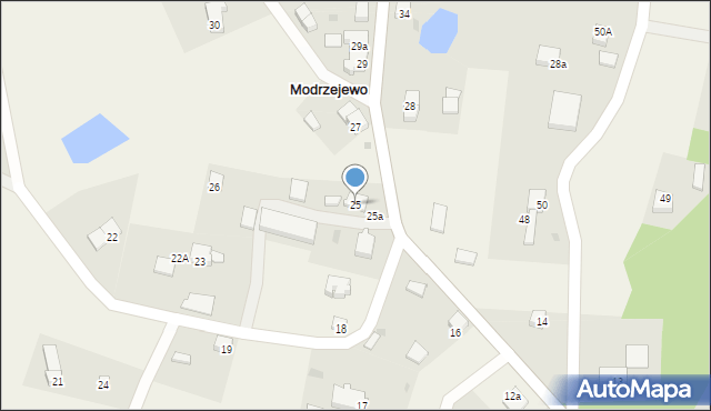 Modrzejewo, Modrzejewo, 25, mapa Modrzejewo