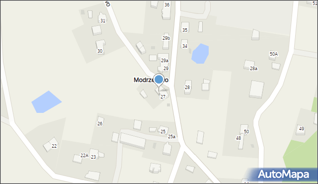 Modrzejewo, Modrzejewo, 27a, mapa Modrzejewo