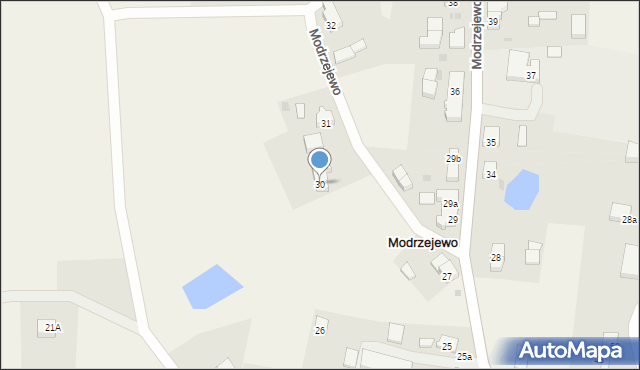 Modrzejewo, Modrzejewo, 30, mapa Modrzejewo