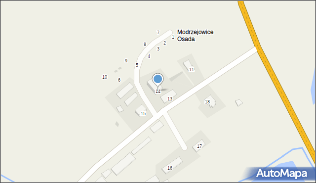 Modrzejowice, Modrzejowice, 14, mapa Modrzejowice