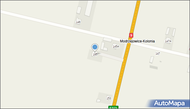 Modrzejowice, Modrzejowice, 145, mapa Modrzejowice