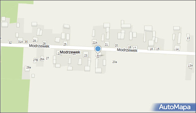 Modrzewek, Modrzewek, 22, mapa Modrzewek