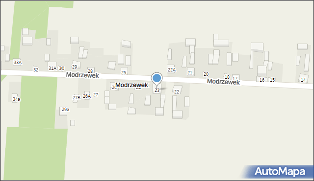 Modrzewek, Modrzewek, 23, mapa Modrzewek