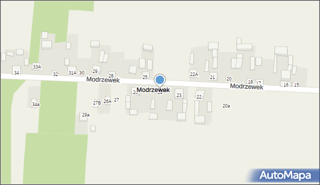 Modrzewek, Modrzewek, 24, mapa Modrzewek