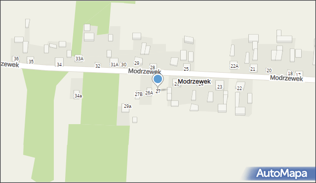 Modrzewek, Modrzewek, 27, mapa Modrzewek