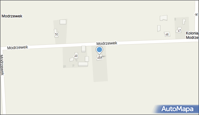 Modrzewek, Modrzewek, 49A, mapa Modrzewek