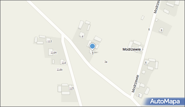 Modrzewie, Modrzewie, 3, mapa Modrzewie